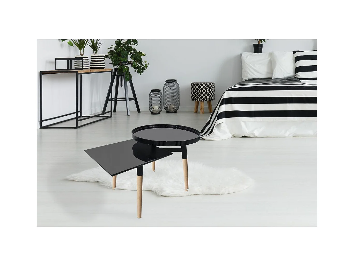 Table d'Appoint Design "Butler" 77cm Noir