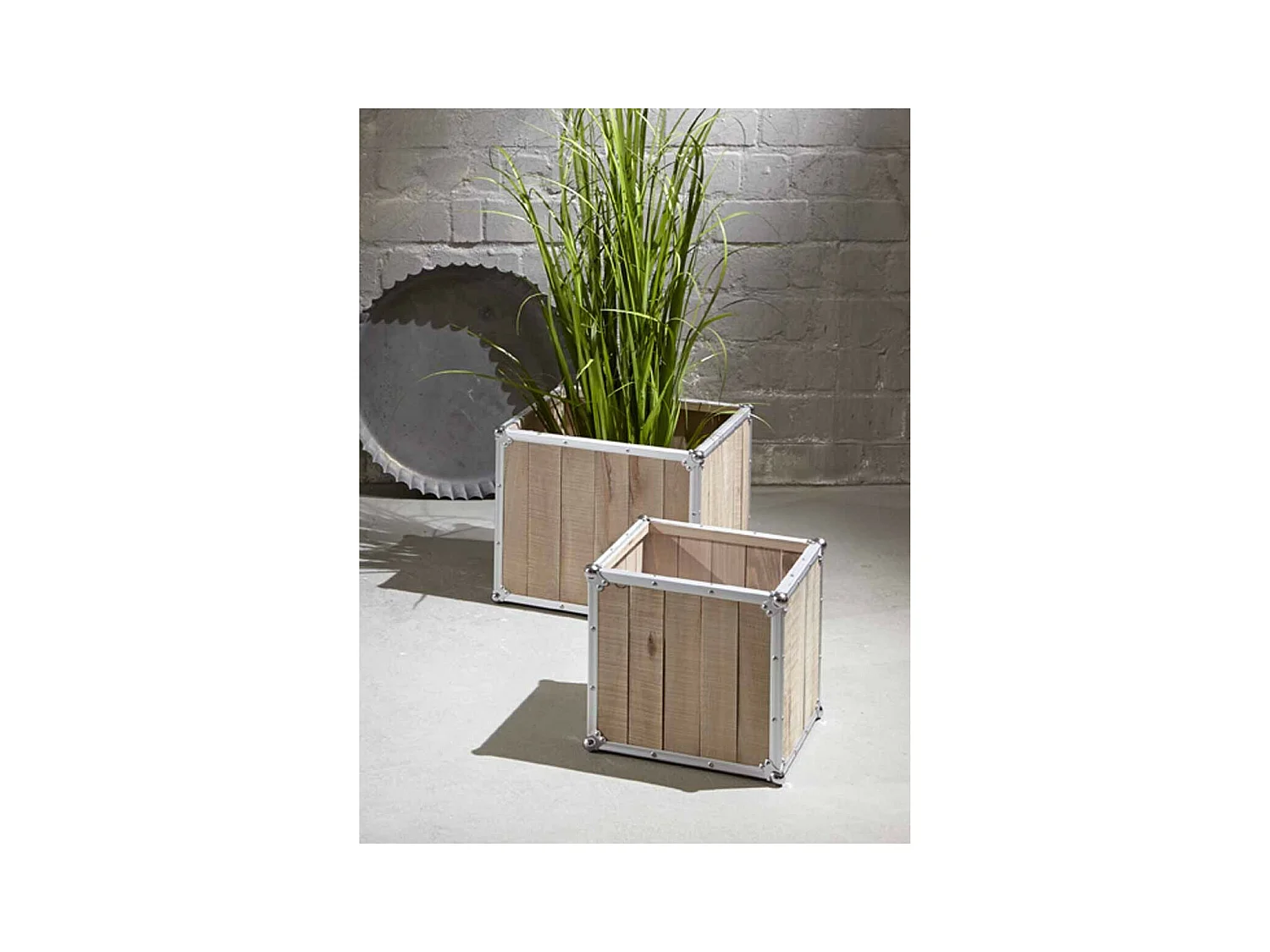 Lot de 2 Tables d'Appoint "Mallette" 47cm Naturel
