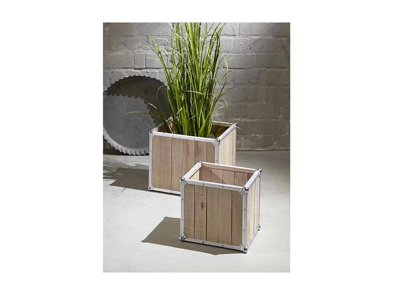Lot de 2 Tables d'Appoint "Mallette" 47cm Naturel