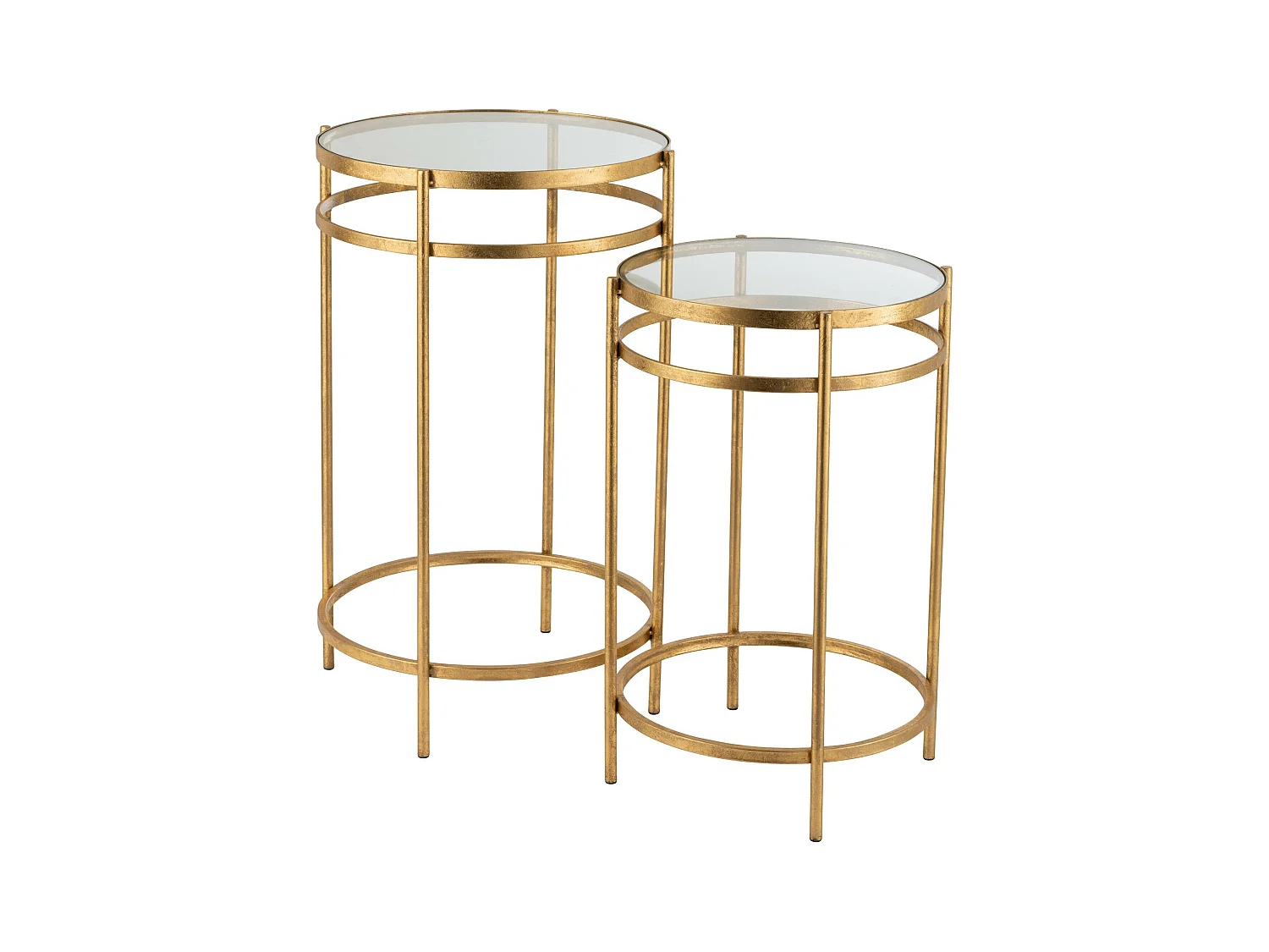 Lot de 2 Tables d'Appoint Design "Laure" 66cm Or