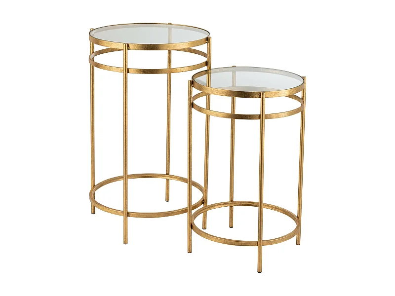 Lot de 2 Tables d'Appoint Design "Laure" 66cm Or