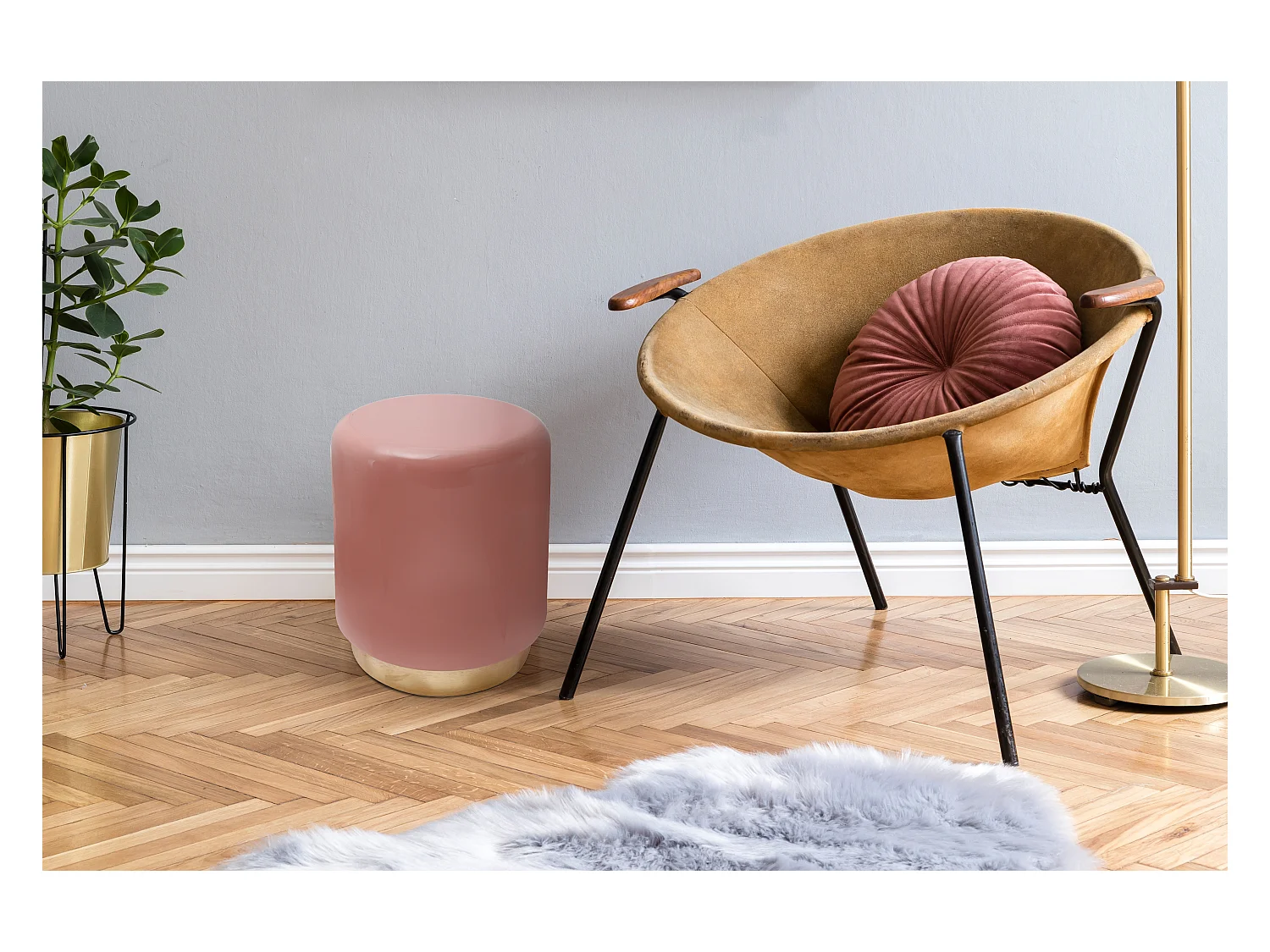 Table d'Appoint Haute "Louana" 44cm Rose