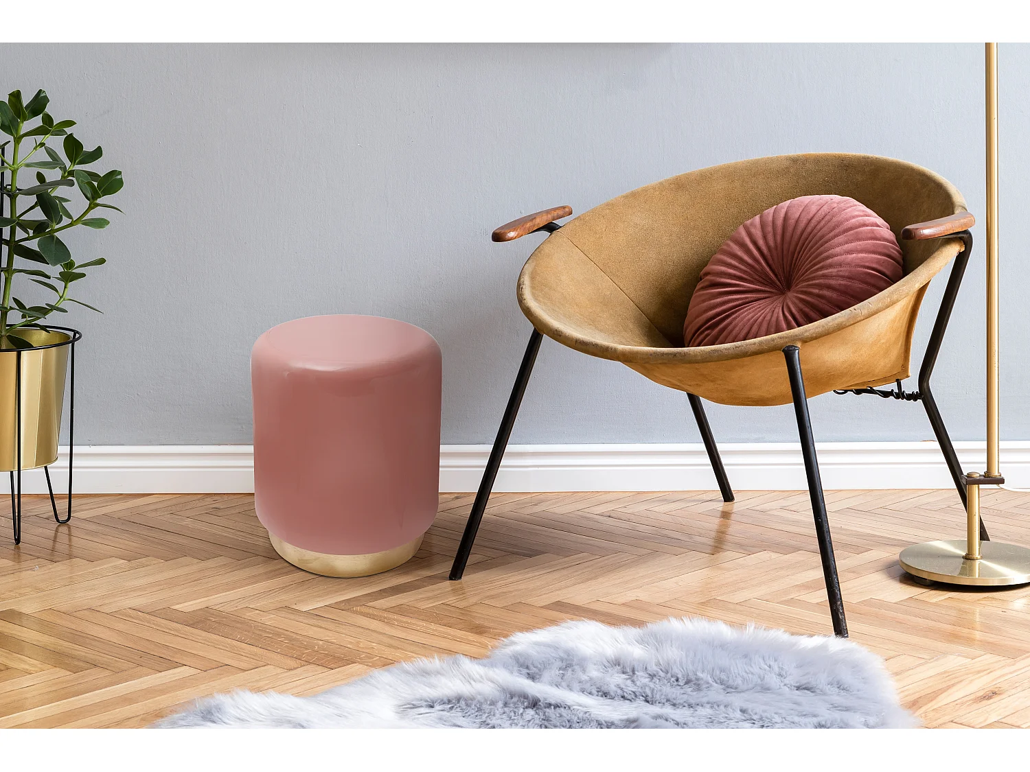 Table d'Appoint Haute "Louana" 44cm Rose