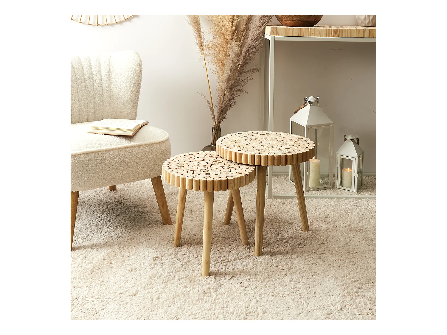 Table Gigogne Rondin Marron