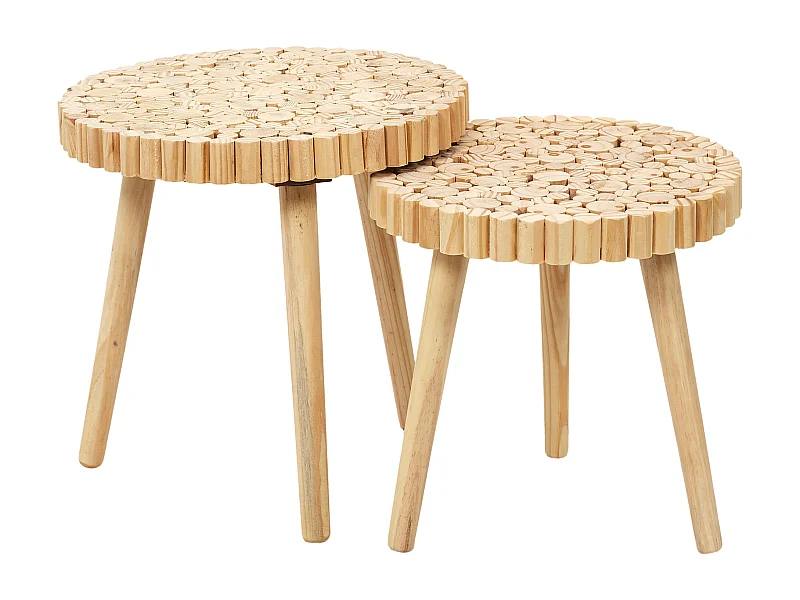 Table Gigogne Rondin Marron