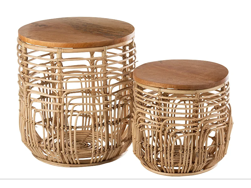 Lot de 2 Tables Gigognes "Ellen" 50cm Naturel