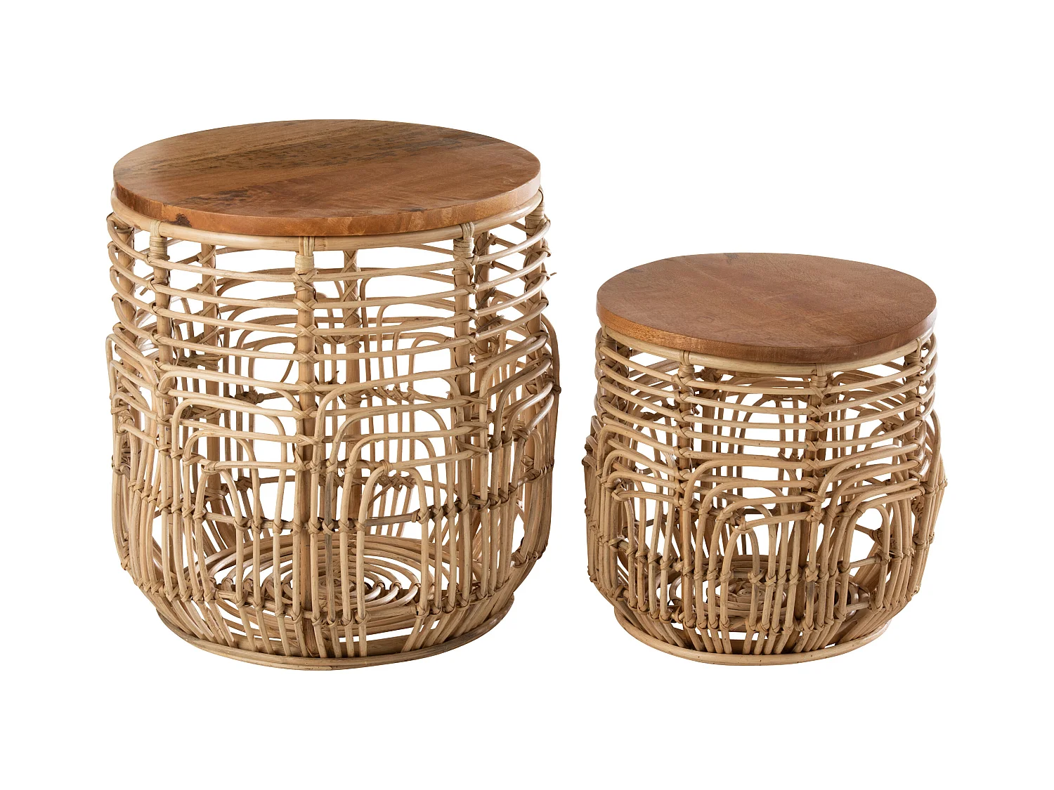 Lot de 2 Tables Gigognes "Ellen" 50cm Naturel