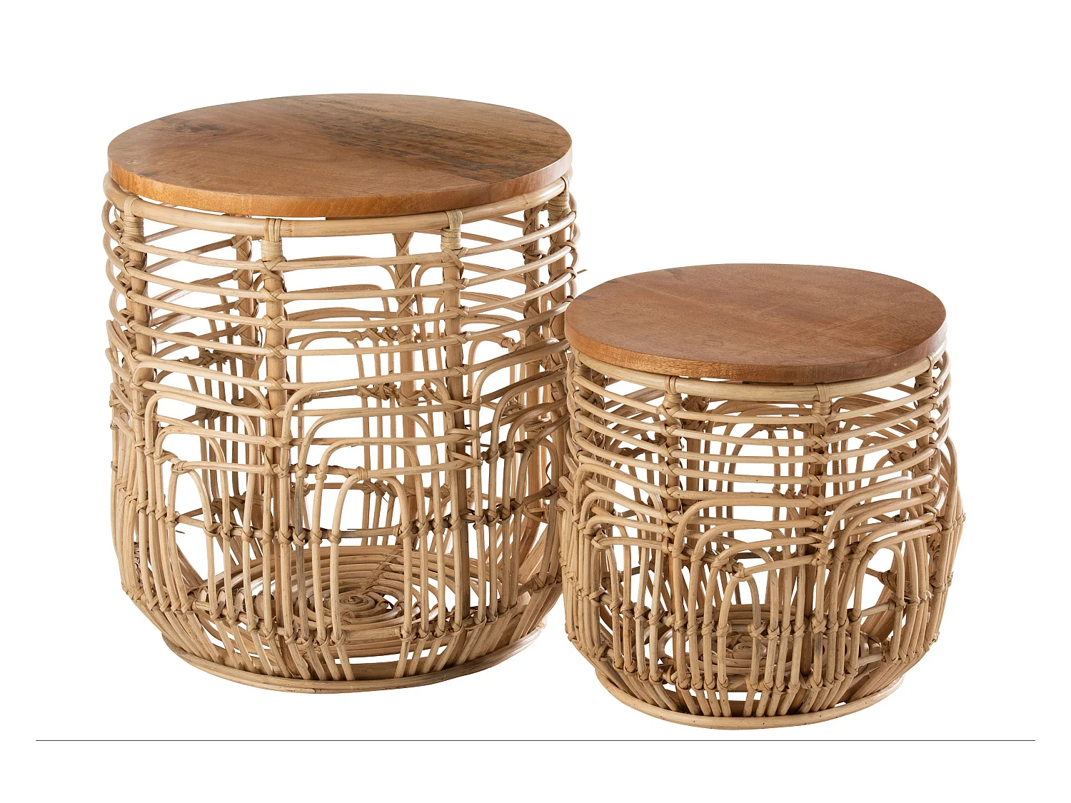 Lot de 2 Tables Gigognes "Ellen" 50cm Naturel