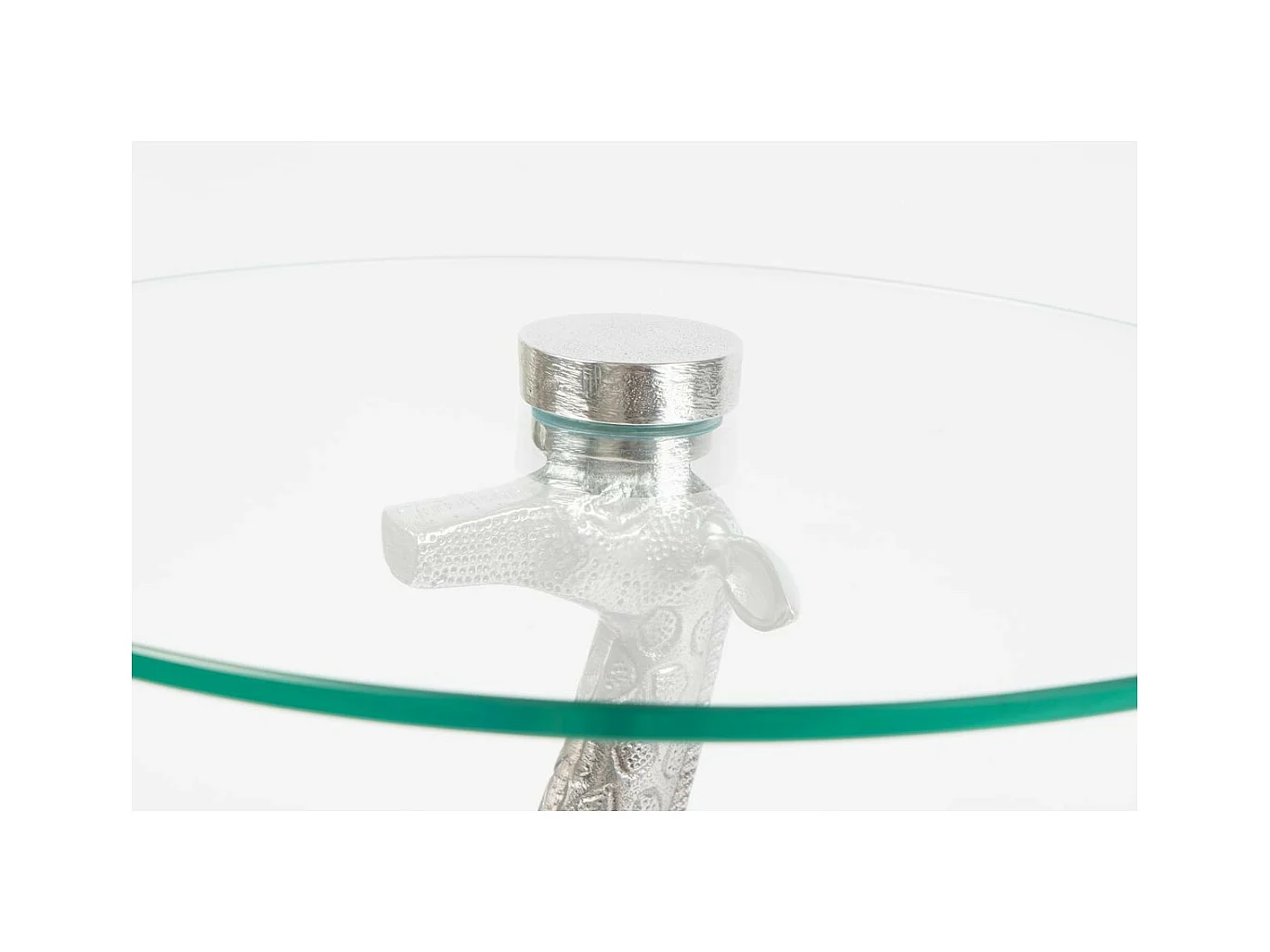 Table d'Appoint Design "Animality Girafe" 58cm Argent