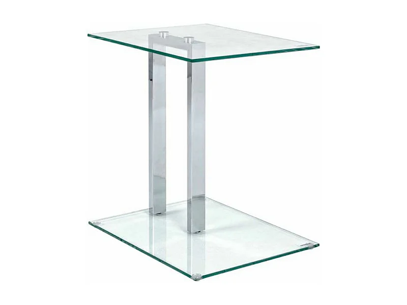 Table d'Appoint en Verre "Antilles" 50cm Transparent