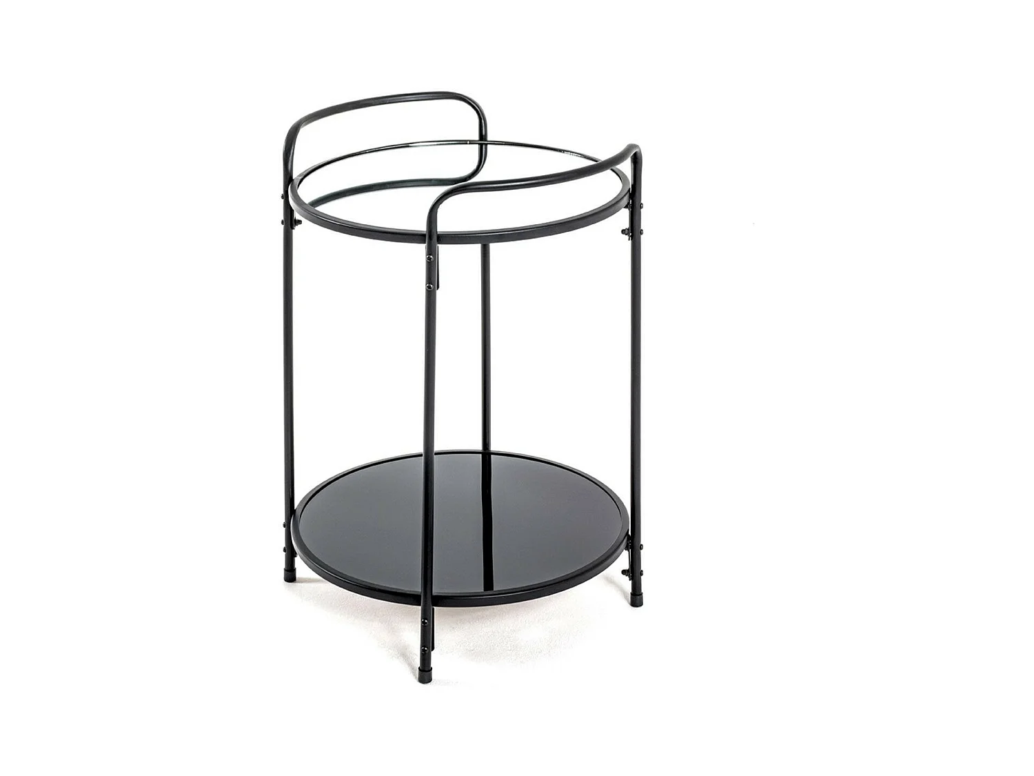 Table d'Appoint Design "Acier Laqué" 50cm Noir