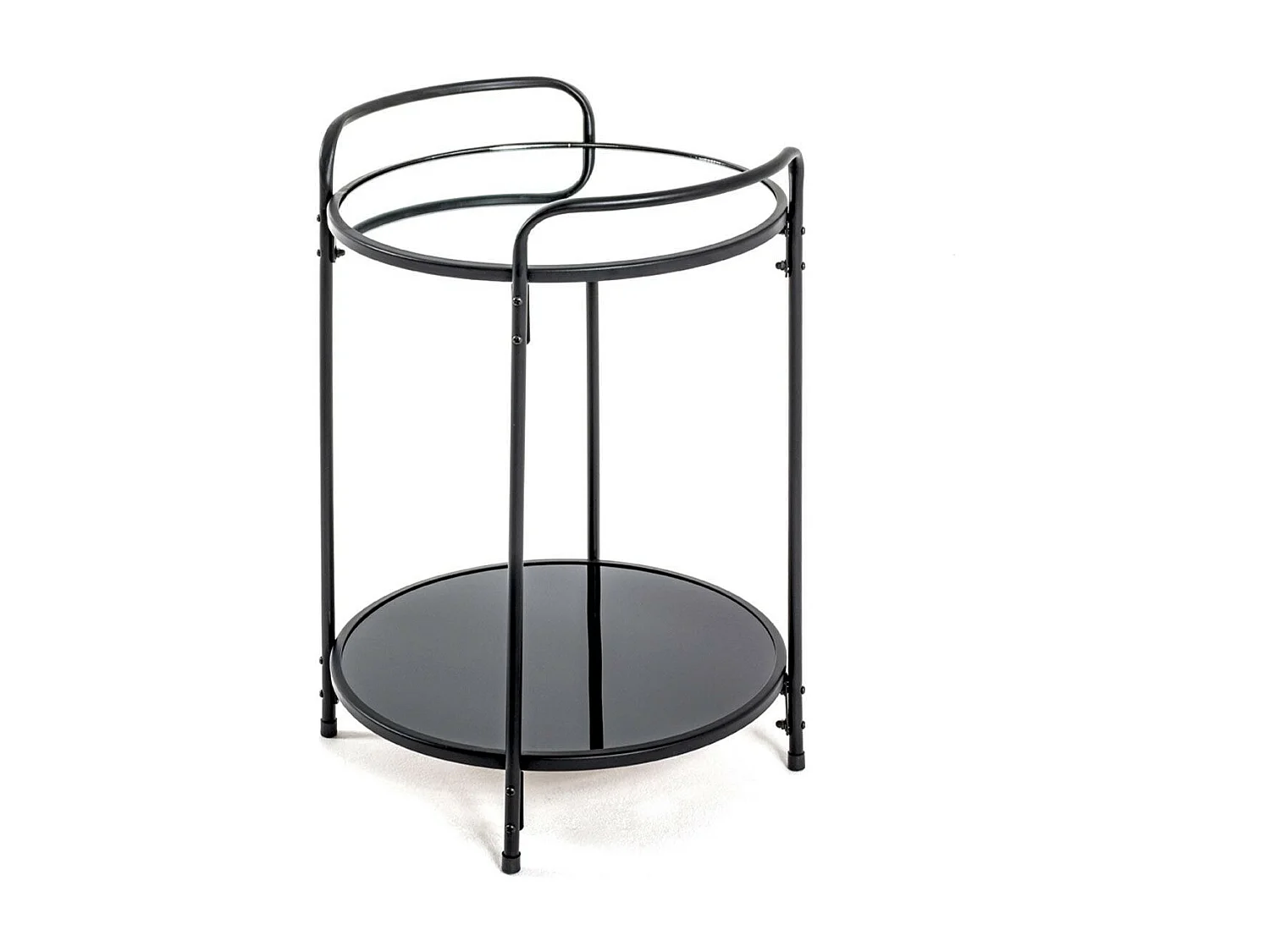 Table d'Appoint Design "Acier Laqué" 50cm Noir
