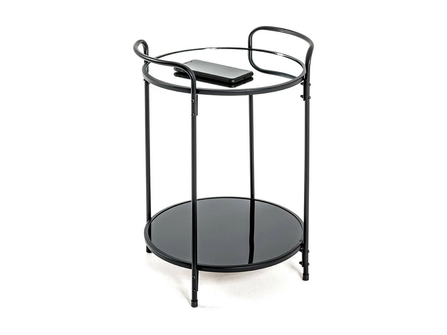Table d'Appoint Design "Acier Laqué" 50cm Noir