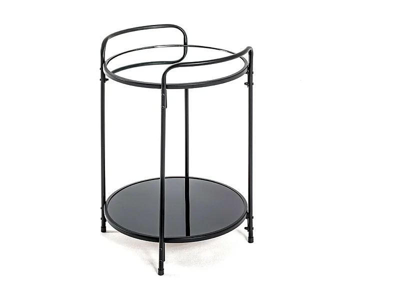 Table d'Appoint Design "Acier Laqué" 50cm Noir
