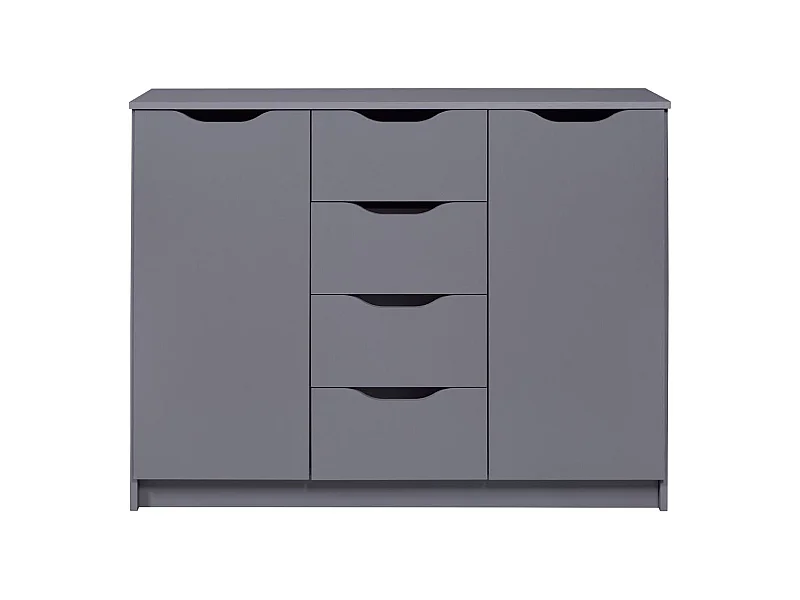 Silenzia Sideboard 2 Türen, 4 Schubladen grau.