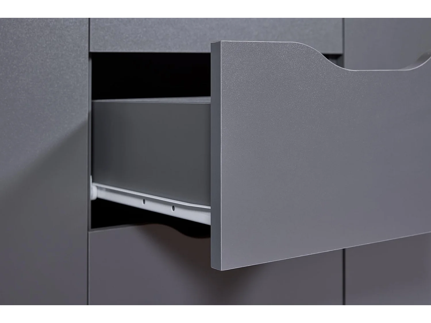 Commode 2 Portes & 4 Tiroirs "Litania" 122cm Gris