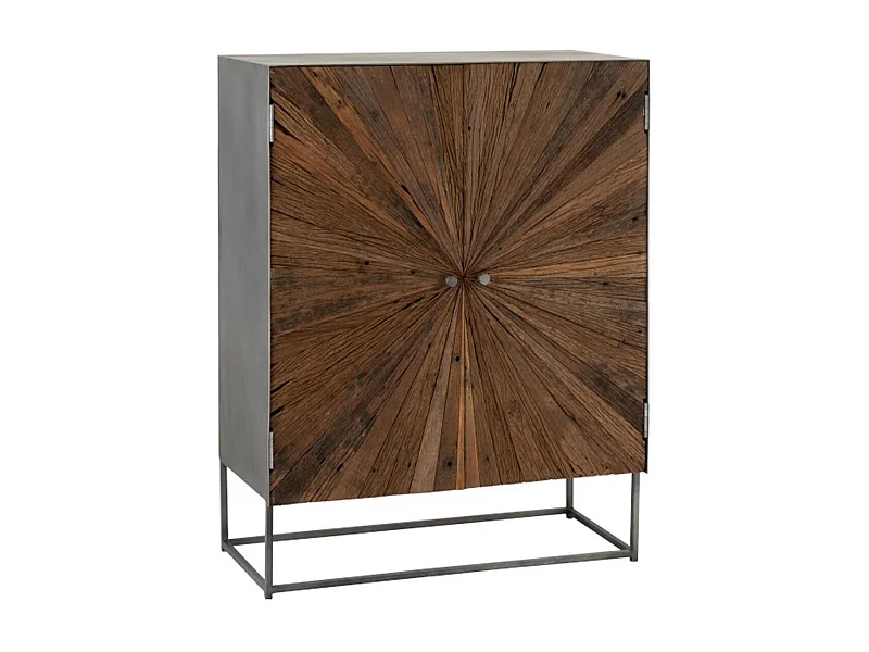 Commode 2 Portes en Bois "Shanil" 111cm Marron