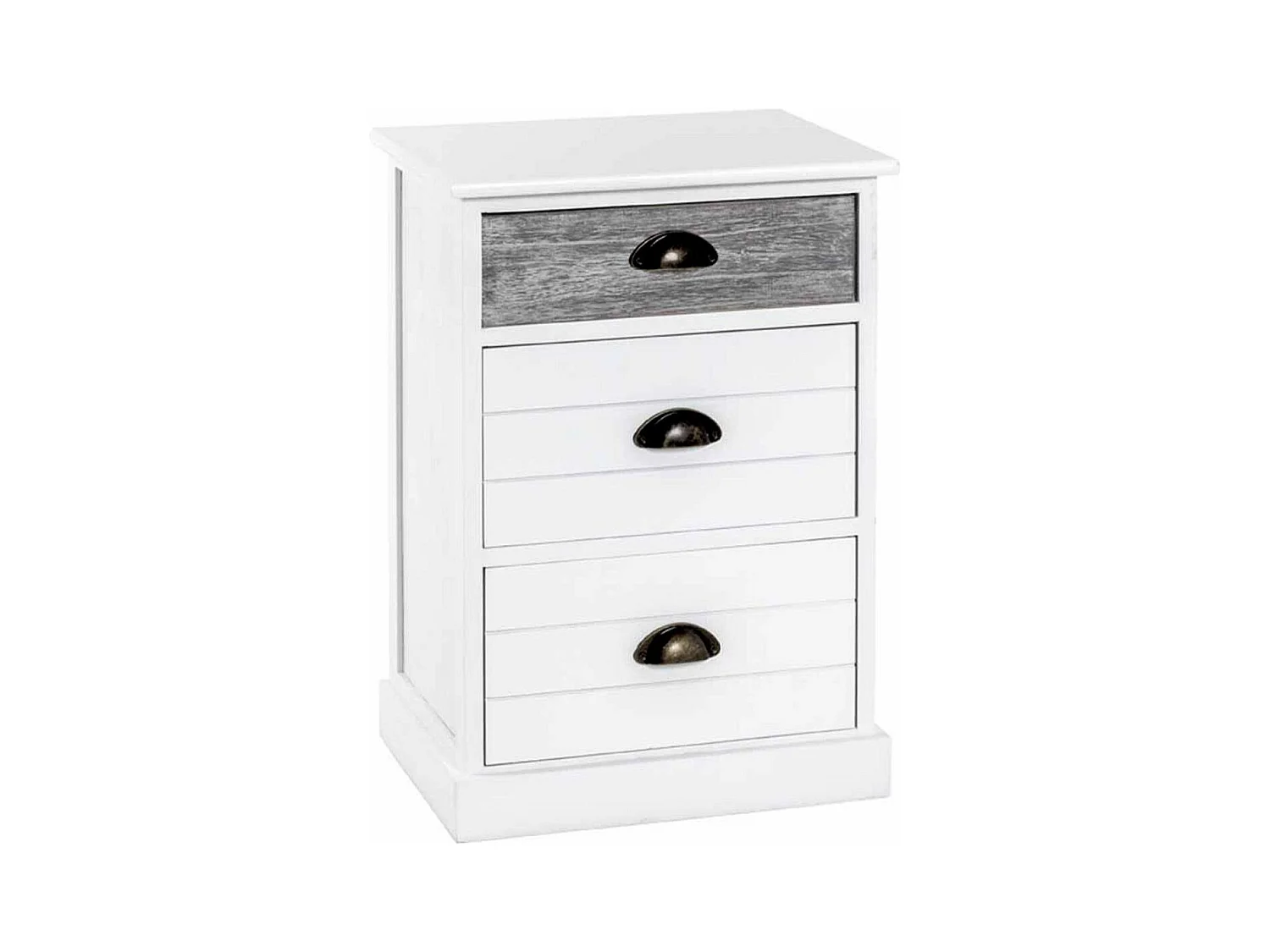 Commode en Bois 3 Tiroirs "Mario" 60cm Blanc