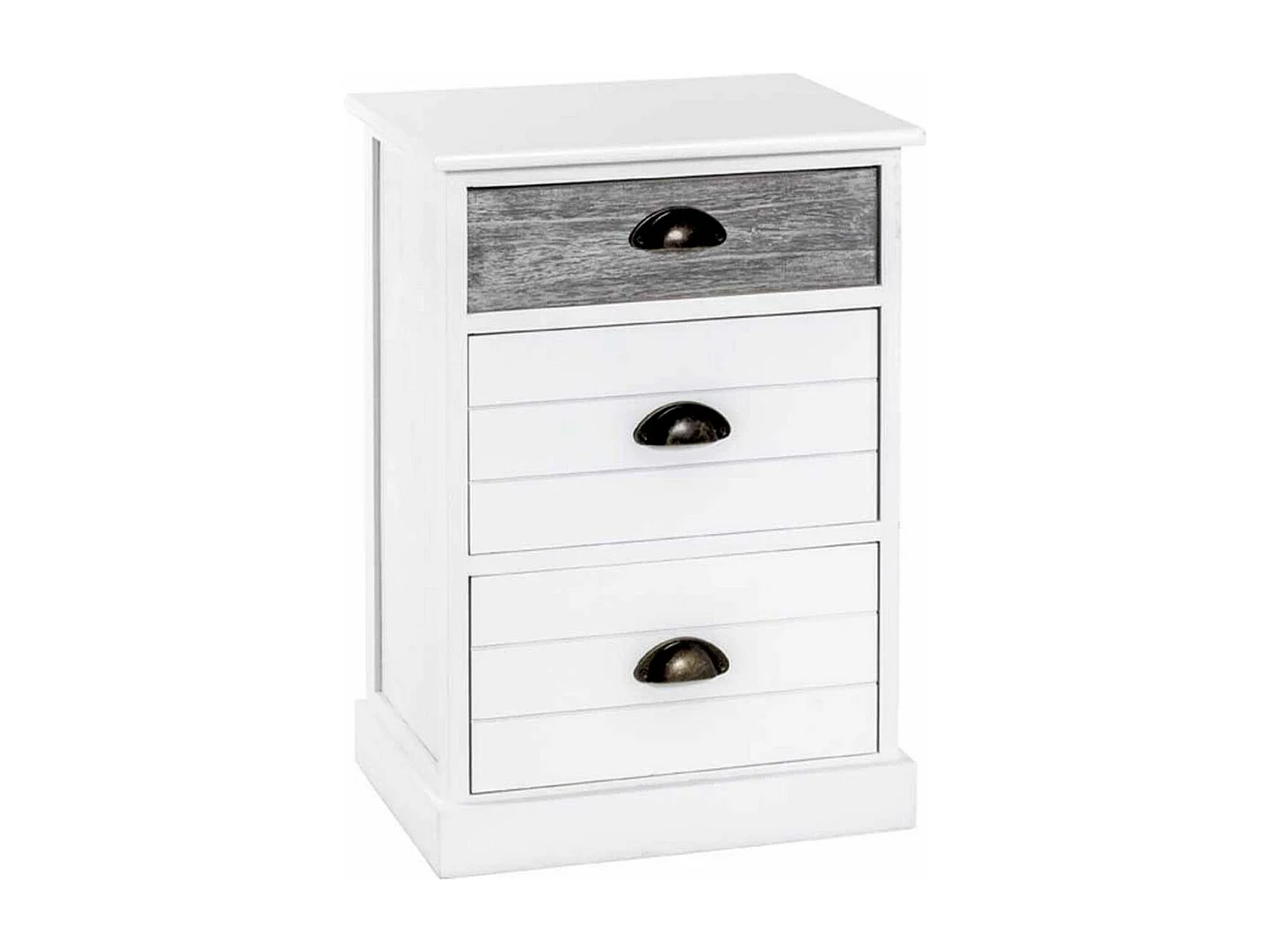 Commode en Bois 3 Tiroirs "Mario" 60cm Blanc