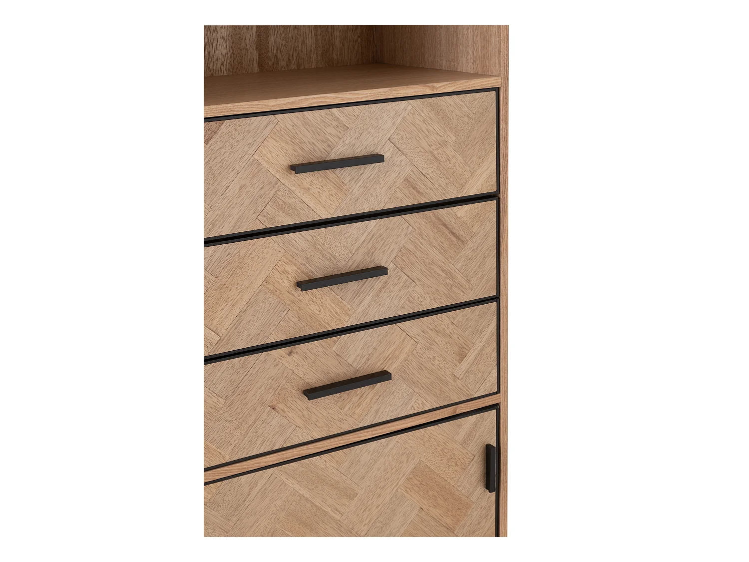 Jessica Mueble de madera de 1 puerta y 3 cajones L 60 cm
