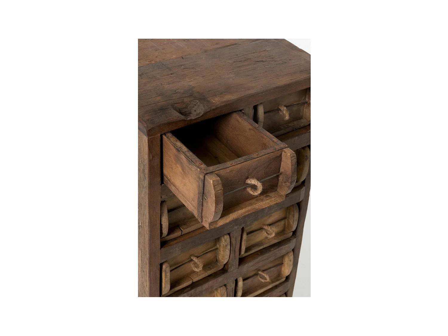 Veda donker gerecycled massief hout Ladekast met 12 laden L 37,5 cm