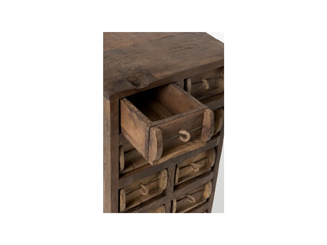 Veda donker gerecycled massief hout Ladekast met 12 laden L 37,5 cm