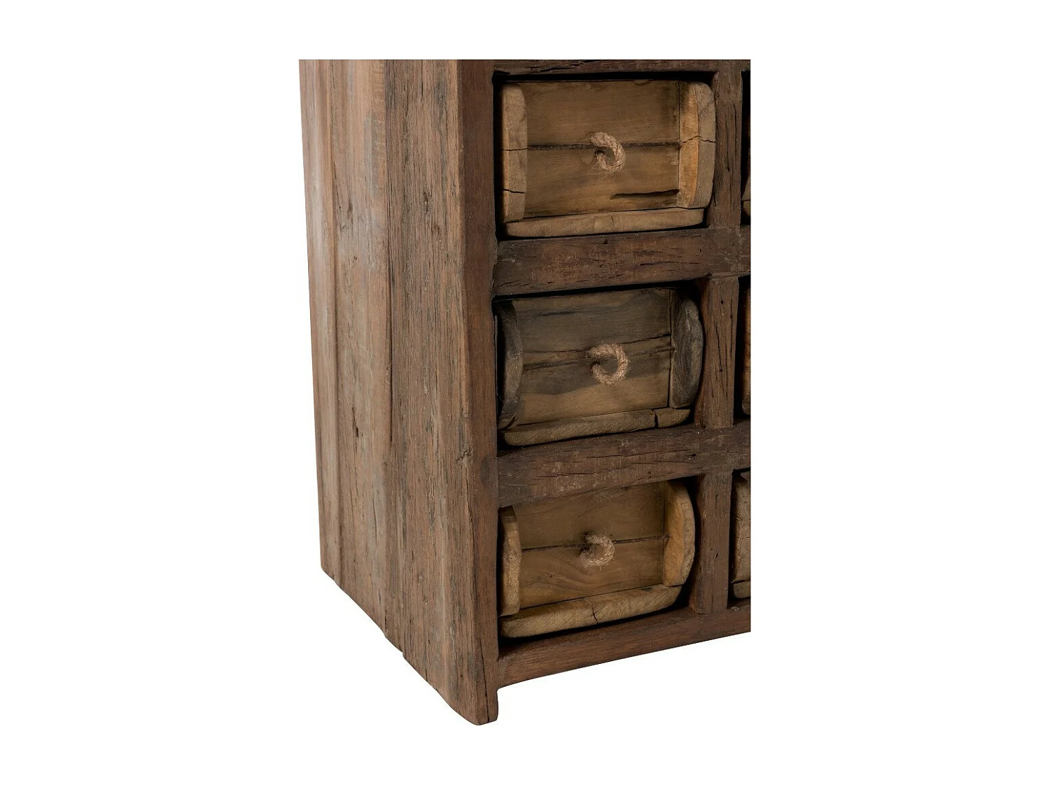 Commode 12 Tiroirs en Bois "Medio" 82cm Naturel