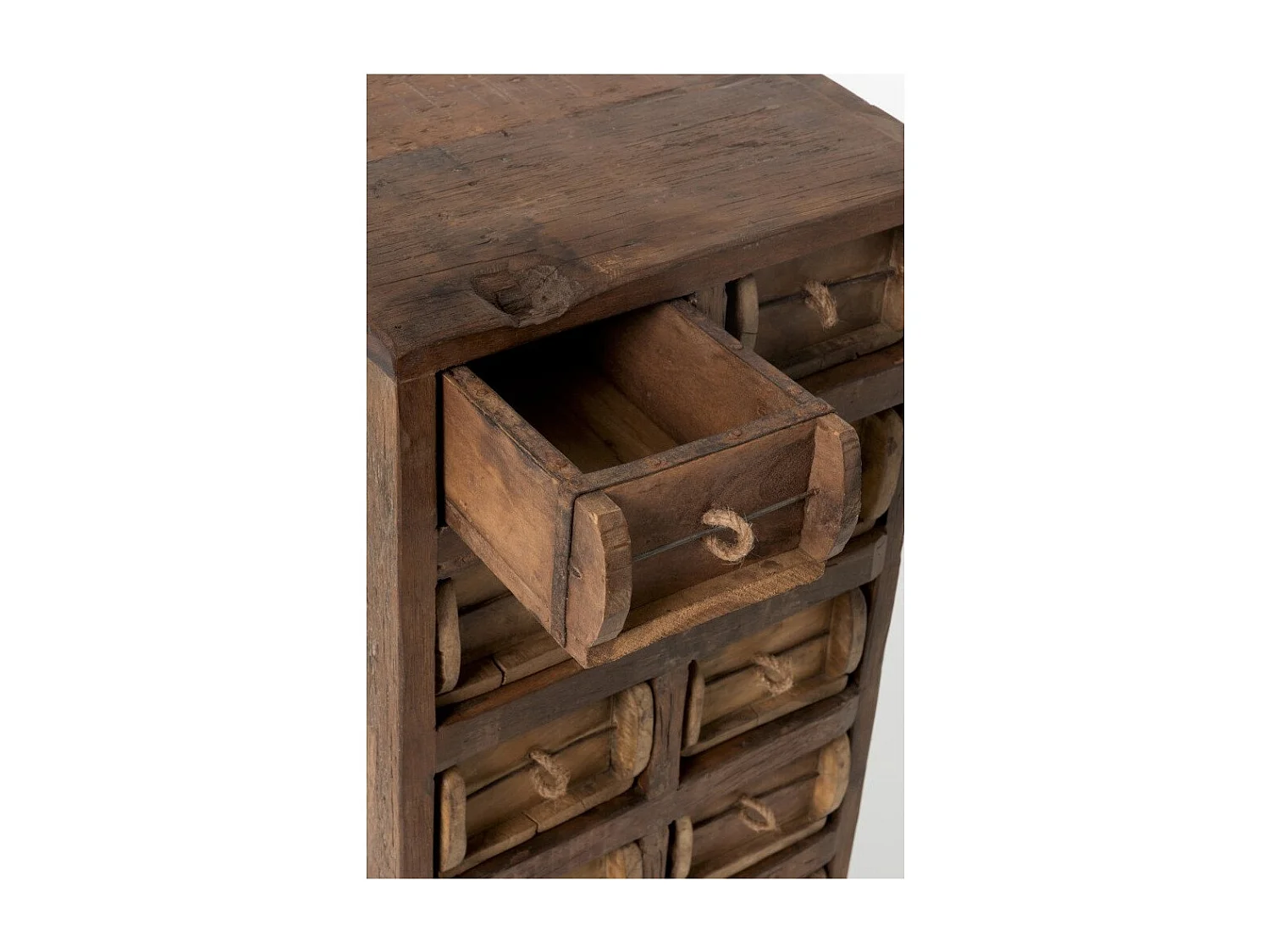 Commode 12 Tiroirs en Bois "Medio" 82cm Naturel