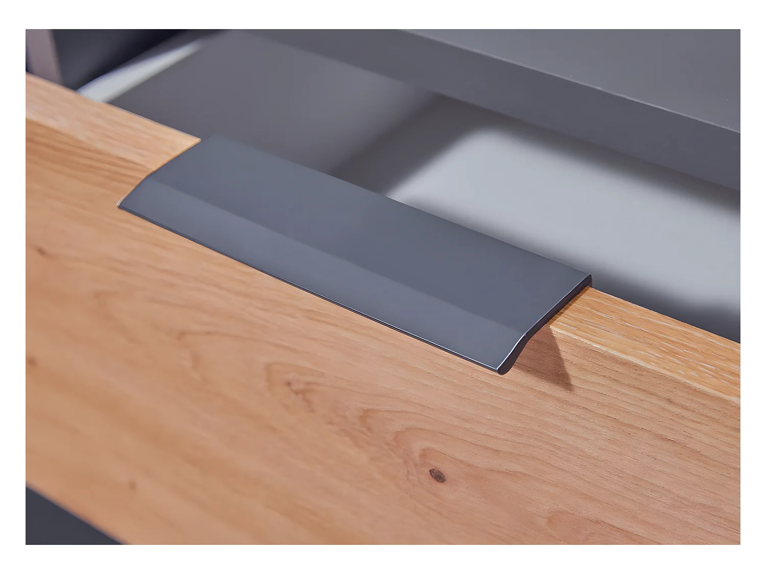 Pepeto Sideboard 2 Schubladen, 2 Türen, 3 Ablagen grau, Artisan Eiche dekor.