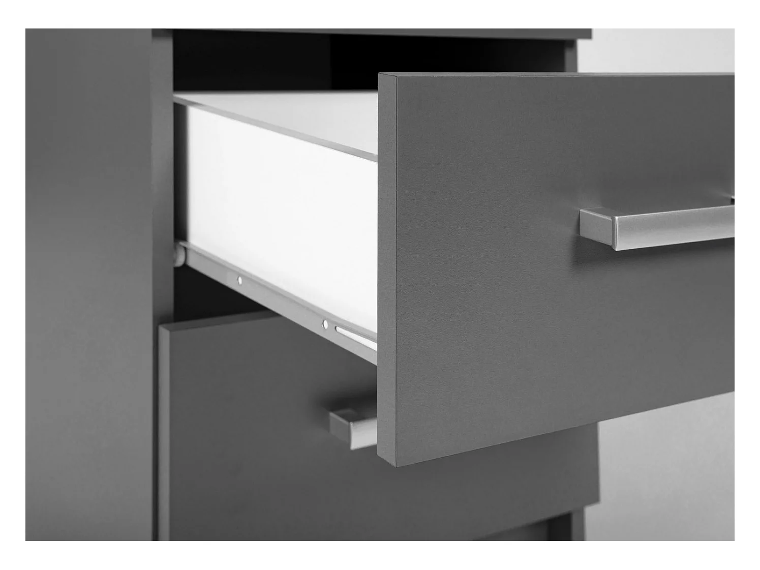 Elenzio Kommode 3 Schubladen grau.