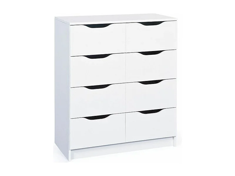 Commode 8 Tiroirs "Tilda" 80cm Blanc