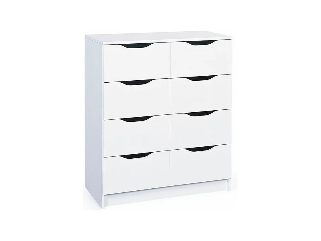 Commode 8 Tiroirs "Tilda" 80cm Blanc