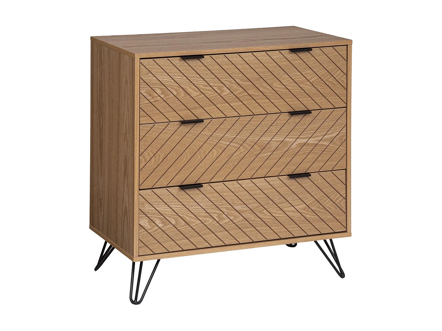 Commode 3 Tiroirs Design "Naomi" 85cm Beige