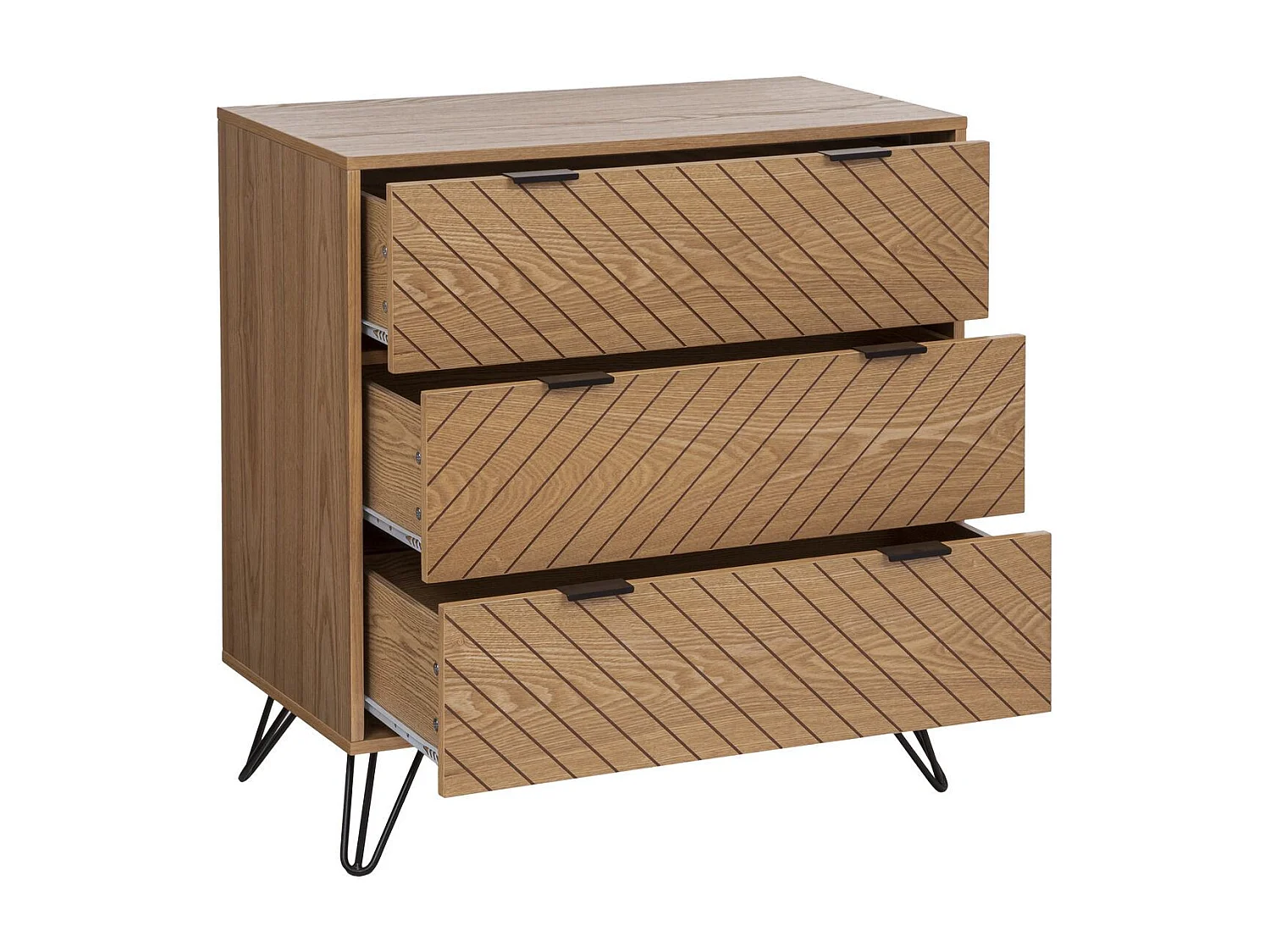 Commode 3 Tiroirs Design "Naomi" 85cm Beige