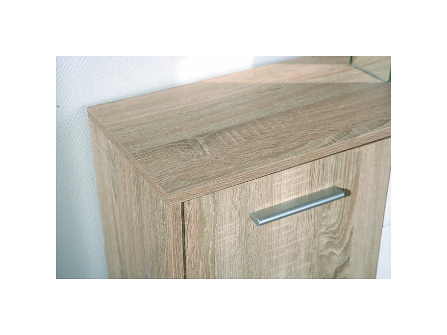 Commode 5 Portes "Victoria" 115cm Blanc & Naturel