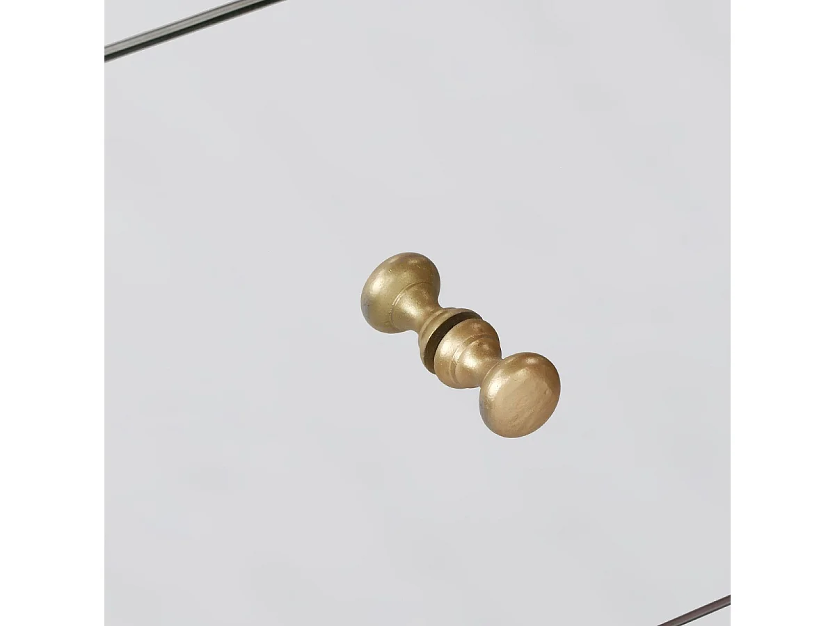 Commode 3 Tiroirs "Miravo" 86cm Transparent & Or