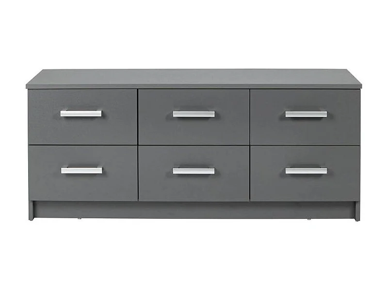 Elenzio Kommode 6 Schubladen grau.