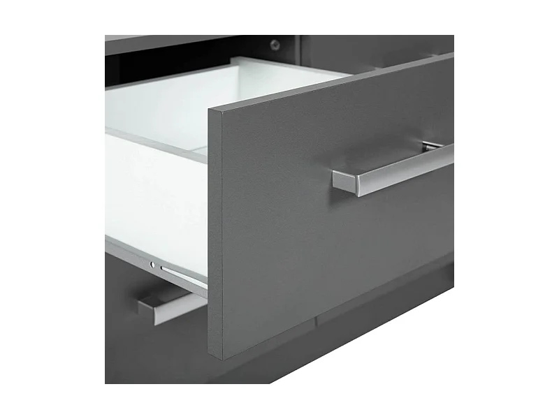 Elenzio Kommode 6 Schubladen grau.