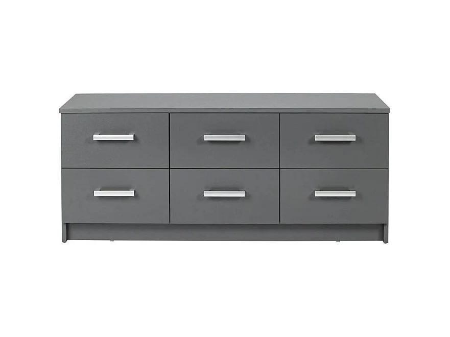 Commode 6 Tiroirs Design "Azio" 122cm Gris