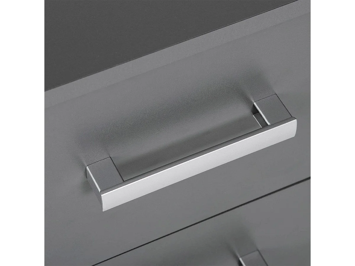 Grafietgrijze ladekast 6 laden Reta 122 cm