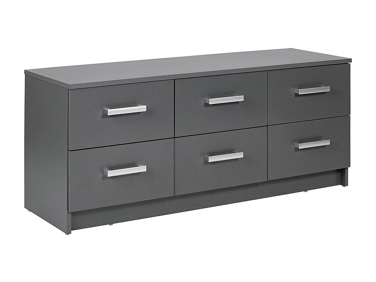 Commode 6 Tiroirs Design "Azio" 122cm Gris