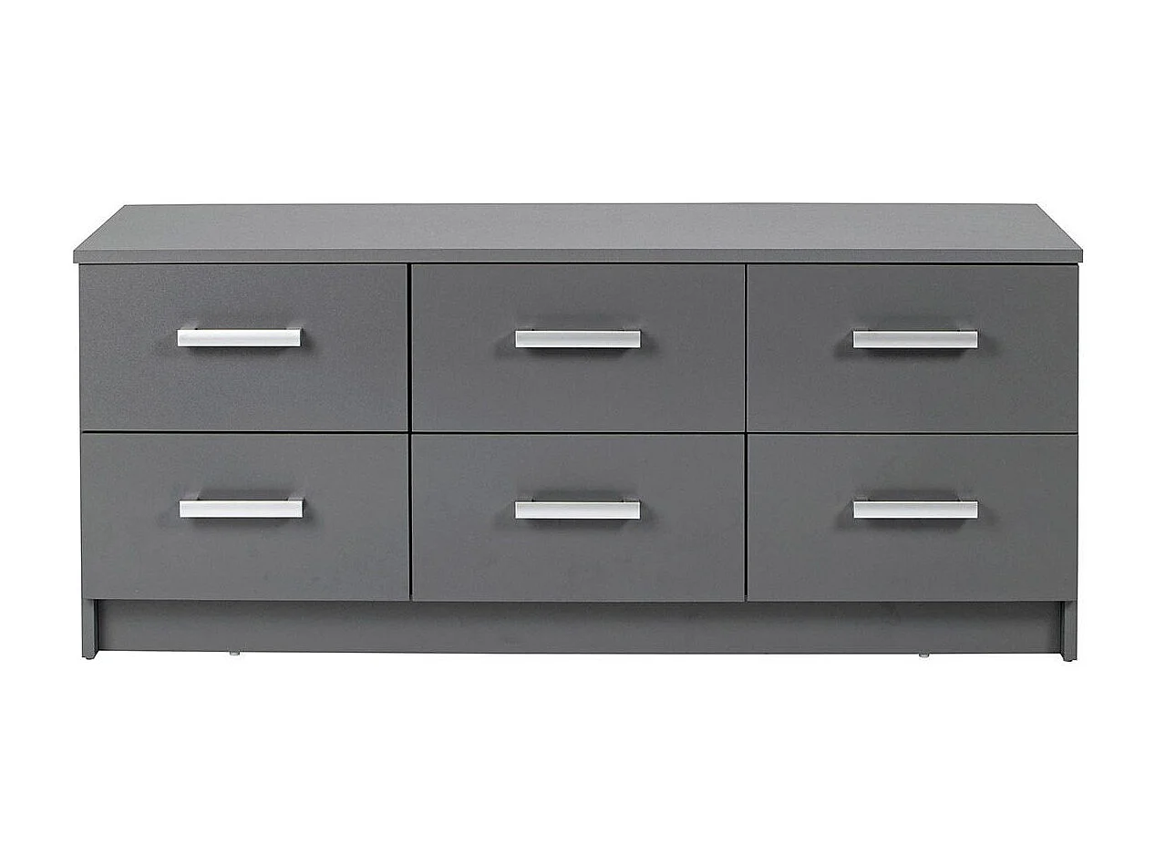 Commode 6 Tiroirs Design "Azio" 122cm Gris