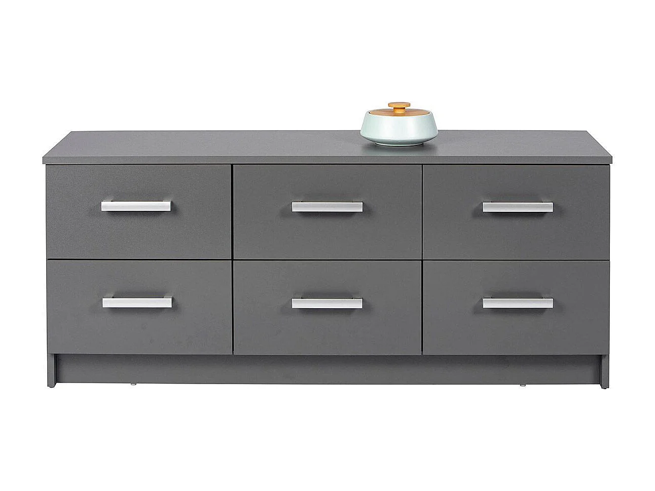Commode 6 Tiroirs Design "Azio" 122cm Gris