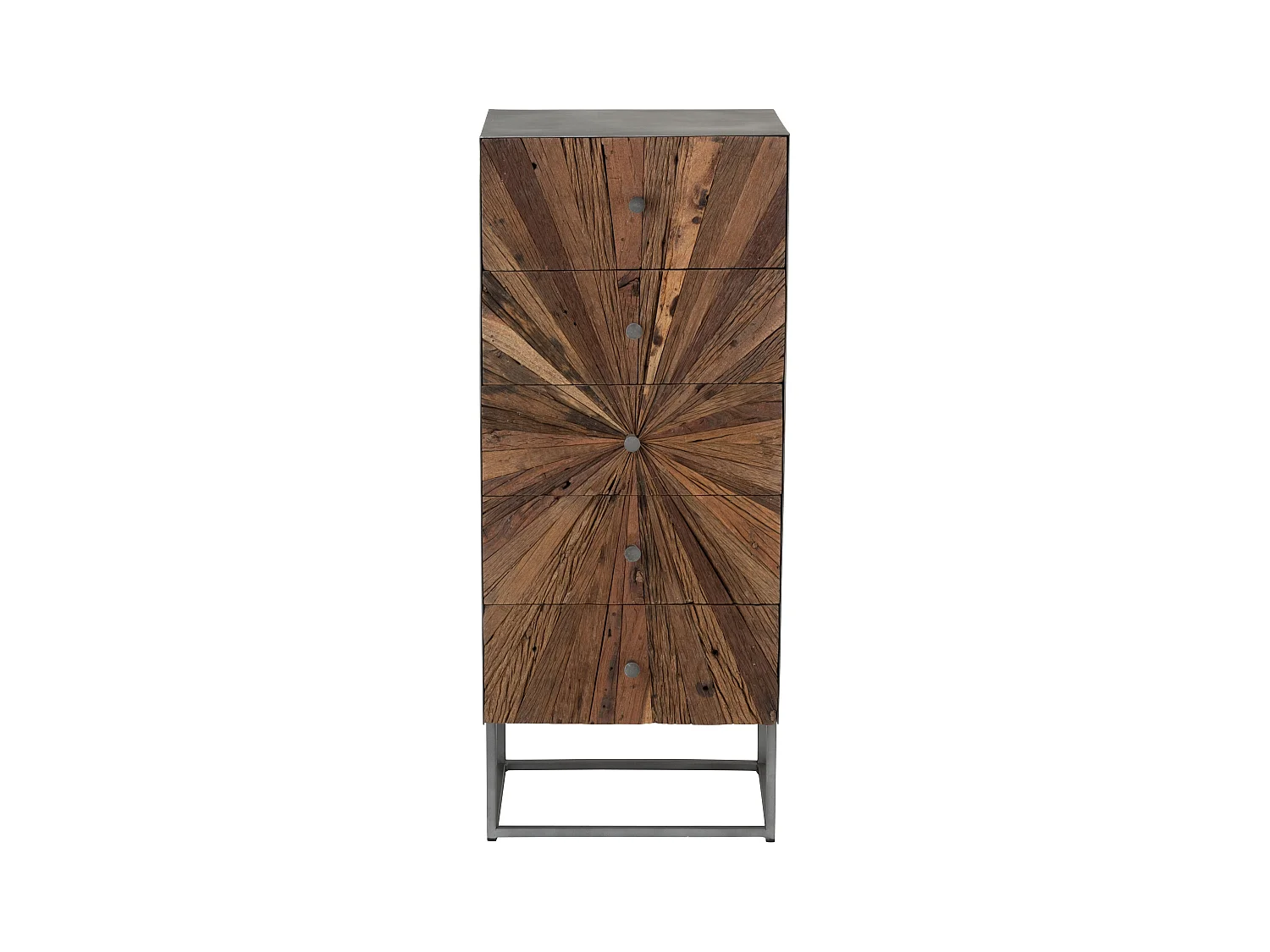 Commode 5 Tiroirs en Bois "Shanil" 110cm Marron