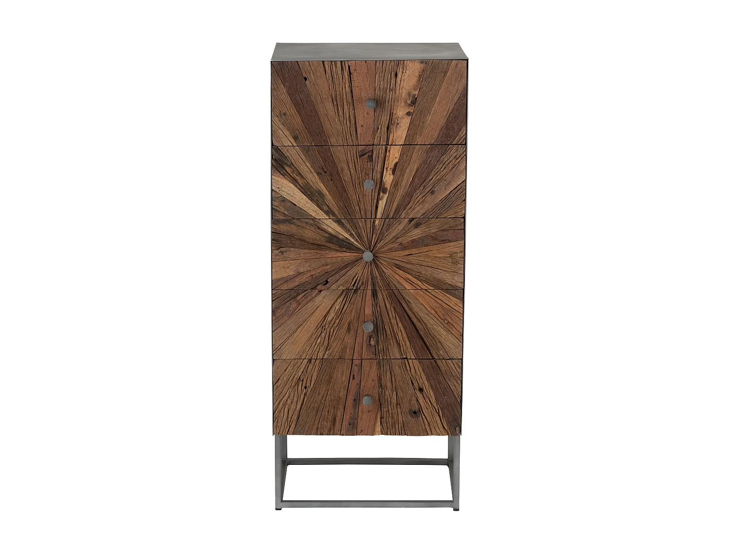 Commode 5 Tiroirs en Bois "Shanil" 110cm Marron