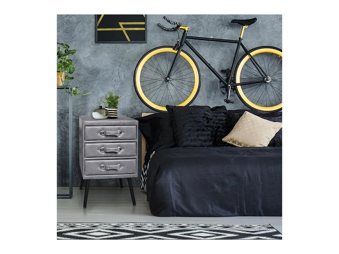 Commode 3 Tiroirs "Strano" 78cm Gris