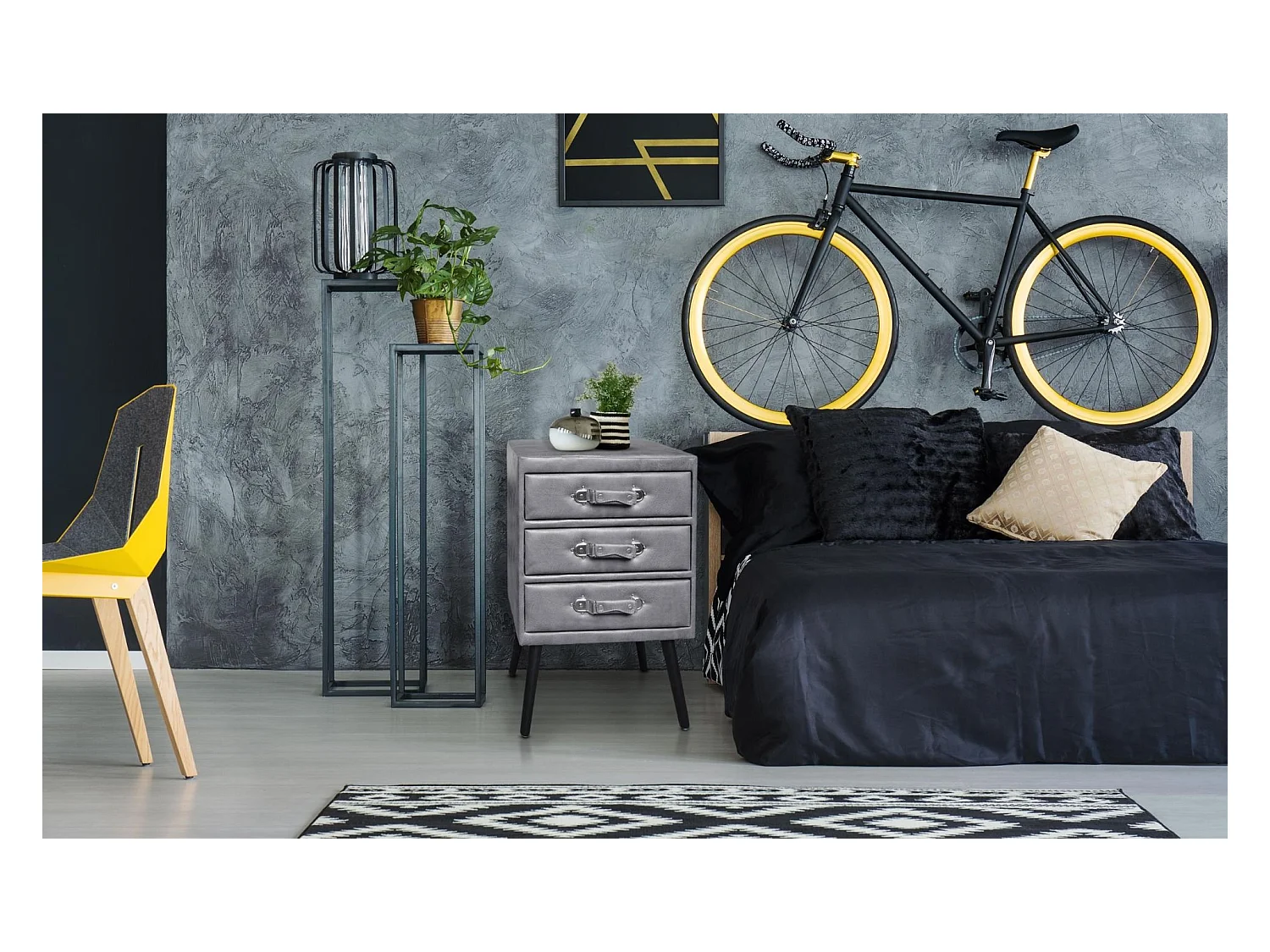 Commode 3 Tiroirs "Strano" 78cm Gris