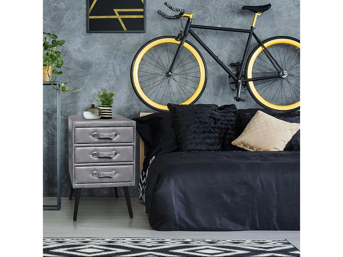 Commode 3 Tiroirs "Strano" 78cm Gris