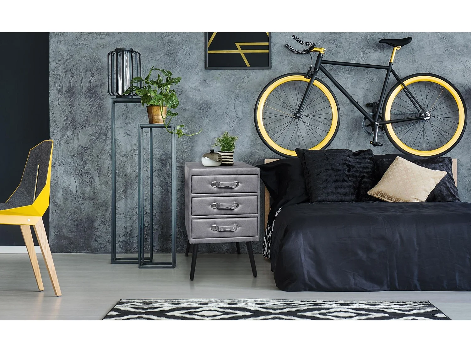 Commode 3 Tiroirs "Strano" 78cm Gris