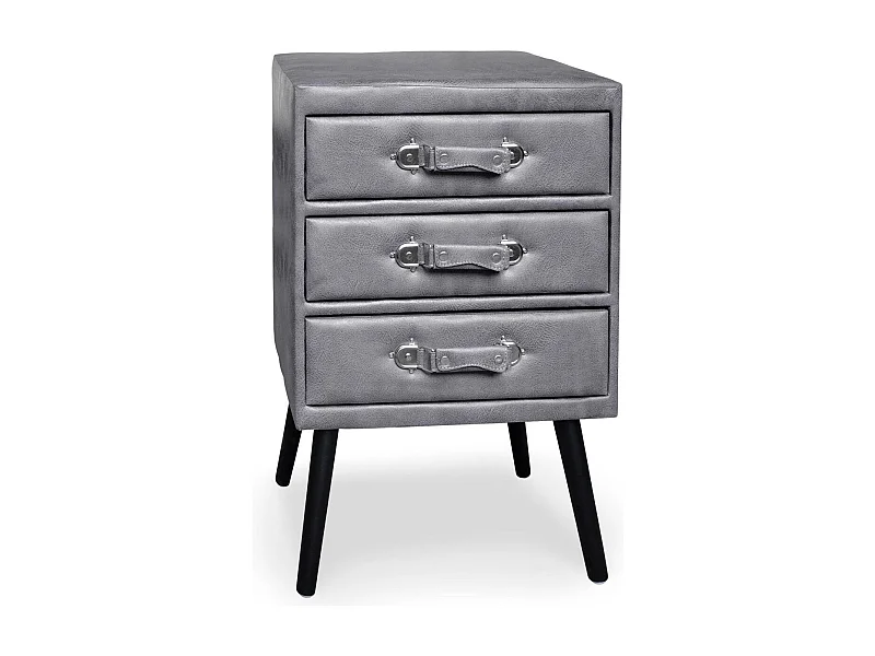 Commode 3 Tiroirs "Strano" 78cm Gris